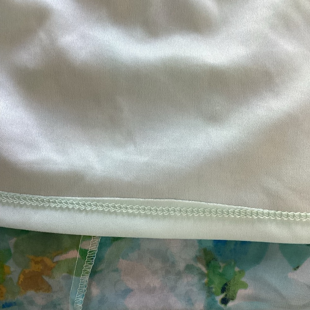 Coldwater Creek Light Blue& Green  tiered  Floral Midi Dress size PXL - Picture 11 of 12